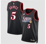 Men's Philadelphia 76ers #5 Quentin Grimes Black 2025 Classic Edition Stitched Jersey