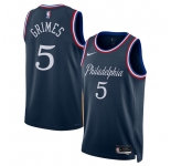 Men's Philadelphia 76ers #5 Quentin Grimes Navy 2025-26 City Edition Swingman Stitched Jersey