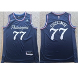 Men's Philadelphia 76ers #77 V. J. Edgecombe Navy 2025-26 City Edition Stitched Jersey