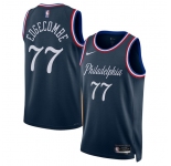 Men's Philadelphia 76ers #77 V. J. Edgecombe Navy 2025-26 City Edition Swingman Stitched Jersey