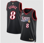 Men's Philadelphia 76ers #8 Paul George Black 2025 Classic Edition Stitched Jersey