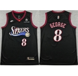 Men's Philadelphia 76ers #8 Paul George Black 2025 Classic Edition Stitched Stitched Jersey