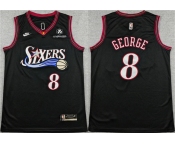 Men's Philadelphia 76ers #8 Paul George Black 2025 Classic Edition Stitched Stitched Jersey