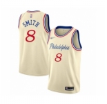 Men's Philadelphia 76ers #8 Zhaire Smith Swingman Cream Basketball Jersey 2019-20 City Edition