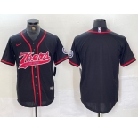 Men's Philadelphia 76ers Blank Black With Patch Cool Base Stitched Baseball Jersey