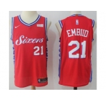 Nike Philadelphia 76ers #21 Joel Embiid Red Stitched NBA Swingman Jersey