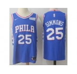 Nike Philadelphia 76ers #25 Ben Simmons Blue Stitched NBA Jersey