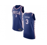 Nike Philadelphia 76ers #3 Allen Iverson Blue NBA Authentic Icon Edition Jersey