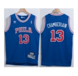 Philadelphia 76ers #13 Wilt Chamberlain Blue Throwback Stitched NBA Jersey
