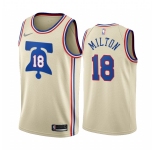 Philadelphia 76ers #18 Shake Milton Cream NBA Swingman 2020-21 Earned Edition Jersey
