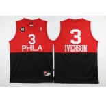 nba jersey philadelphia 76ers #3 iverson red-black[2016 new 10th]