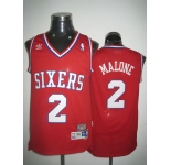 nba philadelphia 76ers #2 malone red