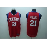 nba philadelphia 76ers #21 young regular red