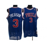 nba philadelphia 76ers #3 iverson blue