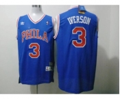 nba philadelphia 76ers #3 iverson blue