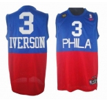 nba philadelphia 76ers #3 iverson red blue