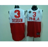 nba philadelphia 76ers #3 iverson( white & red)
