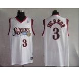 nba philadelphia 76ers 3# iverson white(black number)