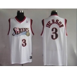 nba philadelphia 76ers 3# iverson white(fans edition) black number