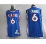 nba philadelphia 76ers #6 erving blue