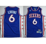 nba philadelphia 76ers #6 erving blue(fans edition)