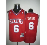 nba philadelphia 76ers #6 erving red