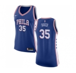Women's Nike Philadelphia 76ers #35 Trevor Booker Swingman Blue NBA Jersey - Icon Edition
