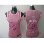 women nba philadelphia 76ers #3 iverson pink
