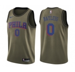 Youth Nike Philadelphia 76ers #0 Jerryd Bayless Swingman Green Salute to Service NBA Jersey