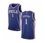 Youth Nike Philadelphia 76ers #1 Justin Anderson Swingman Blue Road NBA Jersey - Icon Edition