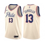 Youth Nike Philadelphia 76ers #13 Wilt Chamberlain Swingman Cream NBA Jersey - City Edition