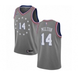 Youth Nike Philadelphia 76ers #14 Shake Milton Swingman Gray NBA Jersey - City Edition