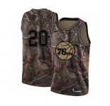 Youth Nike Philadelphia 76ers #20 Markelle Fultz Swingman Camo Realtree Collection NBA Jersey