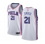 Youth Nike Philadelphia 76ers #21 Joel Embiid Swingman White Home NBA Jersey - Association Edition