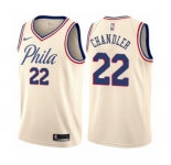 Youth Nike Philadelphia 76ers #22 Wilson Chandler Swingman Cream NBA Jersey - City Edition