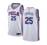 Youth Nike Philadelphia 76ers #25 Ben Simmons Swingman White Home NBA Jersey - Association Edition
