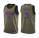 Youth Nike Philadelphia 76ers #3 Dana Barros Swingman Green Salute to Service NBA Jersey