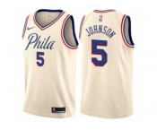 Youth Nike Philadelphia 76ers #5 Amir Johnson Swingman Cream NBA Jersey - City Edition