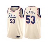 Youth Nike Philadelphia 76ers #53 Darryl Dawkins Swingman Cream NBA Jersey - City Edition