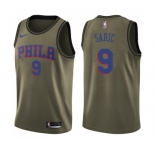 Youth Nike Philadelphia 76ers #9 Dario Saric Swingman Green Salute to Service NBA Jersey