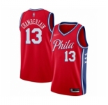 Youth Philadelphia 76ers #13 Wilt Chamberlain Swingman Red Finished Basketball Jersey - Statement Edition