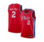 Youth Philadelphia 76ers #2 Moses Malone Swingman Red Finished Basketball Jersey - Statement Edition