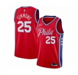Youth Philadelphia 76ers #25 Ben Simmons Swingman Red Finished Basketball Jersey - Statement Edition