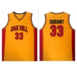 Golden State Warriors #33 Kevin Durant Gold Oak Hill Academy High School Stitched NBA Jersey