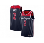 Men Nike Washington Wizards #2 John Wall Authentic Navy Blue NBA Jersey Statement Edition