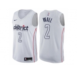 Men Nike Washington Wizards #2 John Wall White NBA Swingman City Edition Jersey