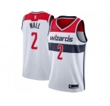 Men Nike Washington Wizards #2 John Wall White Stitched NBA Swingman Jersey