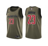 Men Nike Washington Wizards #23 Michael Jordan Green Salute to Service NBA Swingman Jersey