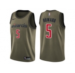 Men Nike Washington Wizards #5 Juwan Howard Green Salute to Service NBA Swingman Jersey