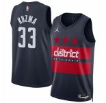 Men Washington Wizards #33 Kyle Kuzma Navy 2024-25 Statement Edition Stitched Basketball Jersey